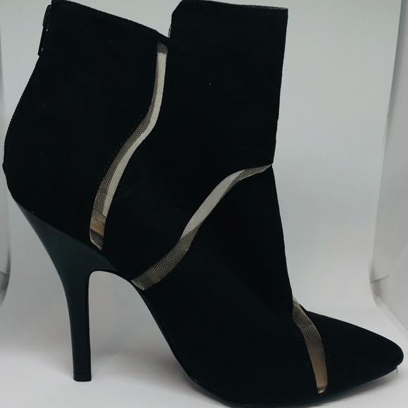 Black suede Mireille booties, size 9M - Picture 3 of 7